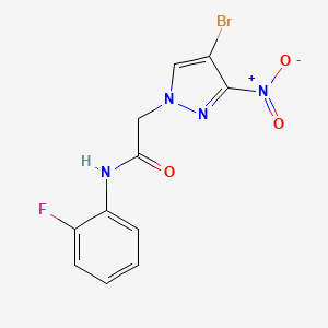 2-(4-bromo-3-nitro-1H-pyrazol-1-yl)-N-(2-fluorophenyl)acetamide