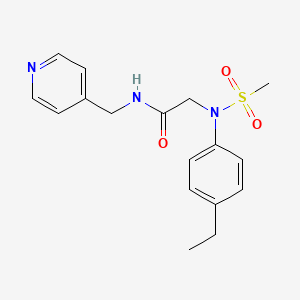 molecular formula C17H21N3O3S B5854666 N~2~-(4-ethylphenyl)-N~2~-(methylsulfonyl)-N~1~-(4-pyridinylmethyl)glycinamide 