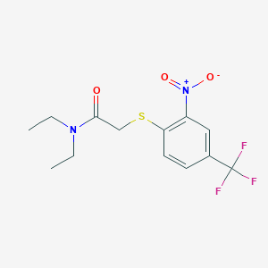 molecular formula C13H15F3N2O3S B5854672 N,N-diethyl-2-{[2-nitro-4-(trifluoromethyl)phenyl]thio}acetamide 