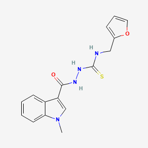 molecular formula C16H16N4O2S B5854679 N-(2-furylmethyl)-2-[(1-methyl-1H-indol-3-yl)carbonyl]hydrazinecarbothioamide 