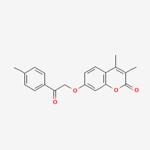 molecular formula C20H18O4 B5854691 3,4-dimethyl-7-[2-(4-methylphenyl)-2-oxoethoxy]-2H-chromen-2-one 