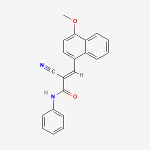 molecular formula C21H16N2O2 B5854717 2-cyano-3-(4-methoxy-1-naphthyl)-N-phenylacrylamide 