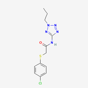molecular formula C12H14ClN5OS B5854719 2-[(4-chlorophenyl)thio]-N-(2-propyl-2H-tetrazol-5-yl)acetamide 