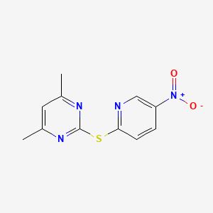 molecular formula C11H10N4O2S B5854731 4,6-dimethyl-2-[(5-nitro-2-pyridinyl)thio]pyrimidine 