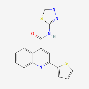 molecular formula C16H10N4OS2 B5854762 N-1,3,4-thiadiazol-2-yl-2-(2-thienyl)-4-quinolinecarboxamide 