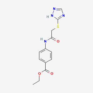 molecular formula C13H14N4O3S B5854765 ethyl 4-{[(4H-1,2,4-triazol-3-ylthio)acetyl]amino}benzoate 