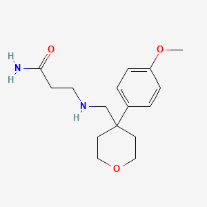 molecular formula C16H24N2O3 B5854769 N~3~-{[4-(4-methoxyphenyl)tetrahydro-2H-pyran-4-yl]methyl}-beta-alaninamide 