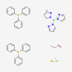 molecular formula C47H45BClN6OP2Ru B585483 氯[氢三(吡唑-1-基)硼酸盐]双(三苯基膦)钌(II)乙醇加合物 CAS No. 141686-21-7