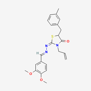 3,4-dimethoxybenzaldehyde [3-allyl-5-(3-methylbenzyl)-4-oxo-1,3-thiazolidin-2-ylidene]hydrazone
