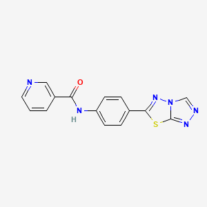 molecular formula C15H10N6OS B5854866 N-(4-[1,2,4]triazolo[3,4-b][1,3,4]thiadiazol-6-ylphenyl)nicotinamide 