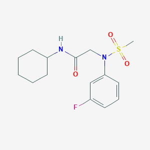 molecular formula C15H21FN2O3S B5854875 N~1~-cyclohexyl-N~2~-(3-fluorophenyl)-N~2~-(methylsulfonyl)glycinamide 