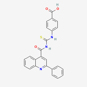 molecular formula C24H17N3O3S B5854919 4-[({[(2-phenyl-4-quinolinyl)carbonyl]amino}carbonothioyl)amino]benzoic acid 