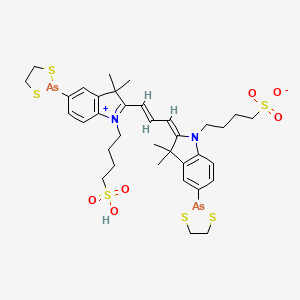 molecular formula C35H46As2N2O6S6 B585496 Bis(dithiarsolanyl)-bis(sulfobutyl) Cyanine 3 CAS No. 946135-47-3