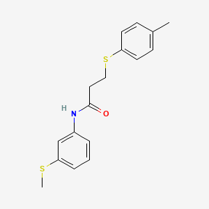 molecular formula C17H19NOS2 B5854965 3-[(4-methylphenyl)thio]-N-[3-(methylthio)phenyl]propanamide 