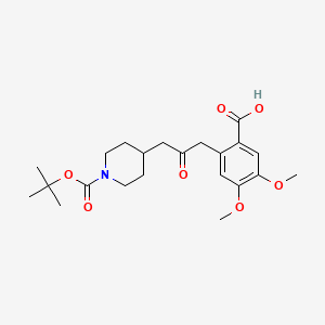 molecular formula C22H31NO7 B585497 2-(3-(1-tert-Butyloxycarbonylpiperidin-4-yl)-2-oxopropyl)-4,5-dimethoxybenzoic Acid CAS No. 1346600-62-1