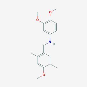 molecular formula C18H23NO3 B5854971 (3,4-dimethoxyphenyl)(4-methoxy-2,5-dimethylbenzyl)amine 