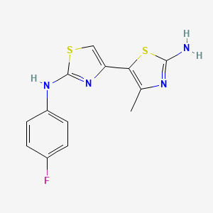 molecular formula C13H11FN4S2 B5854973 N~2~-(4-fluorophenyl)-4'-methyl-4,5'-bi-1,3-thiazole-2,2'-diamine 