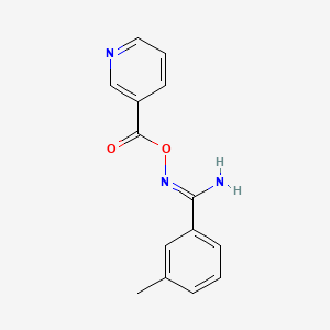 molecular formula C14H13N3O2 B5855026 3-methyl-N'-[(3-pyridinylcarbonyl)oxy]benzenecarboximidamide 