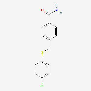 molecular formula C14H12ClNOS B5855053 4-{[(4-chlorophenyl)thio]methyl}benzamide 