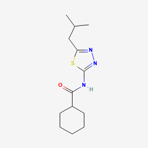 molecular formula C13H21N3OS B5855069 N-[5-(2-methylpropyl)-1,3,4-thiadiazol-2-yl]cyclohexanecarboxamide 