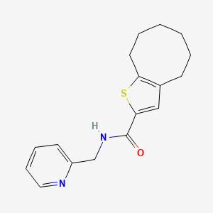 molecular formula C17H20N2OS B5855076 N-(2-pyridinylmethyl)-4,5,6,7,8,9-hexahydrocycloocta[b]thiophene-2-carboxamide 