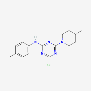 molecular formula C16H20ClN5 B5855122 4-chloro-N-(4-methylphenyl)-6-(4-methyl-1-piperidinyl)-1,3,5-triazin-2-amine 