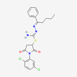 molecular formula C22H22Cl2N4O2S B5855151 1-(2,5-dichlorophenyl)-2,5-dioxo-3-pyrrolidinyl 2-(1-phenylpentylidene)hydrazinecarbimidothioate 