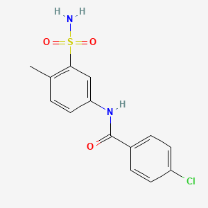 molecular formula C14H13ClN2O3S B5855157 N-[3-(aminosulfonyl)-4-methylphenyl]-4-chlorobenzamide CAS No. 200266-66-6
