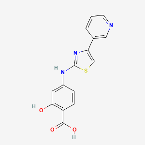 2-hydroxy-4-{[4-(3-pyridinyl)-1,3-thiazol-2-yl]amino}benzoic acid