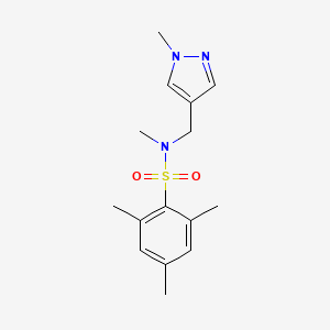molecular formula C15H21N3O2S B5855187 N,2,4,6-tetramethyl-N-[(1-methyl-1H-pyrazol-4-yl)methyl]benzenesulfonamide 