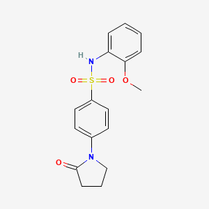 molecular formula C17H18N2O4S B5855200 N-(2-methoxyphenyl)-4-(2-oxo-1-pyrrolidinyl)benzenesulfonamide 