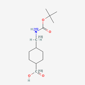 molecular formula C13H23NO4 B585521 cis,trans-(1,1-Dimethylethoxy)carbonyl Tranexamic Acid-13C2,15N CAS No. 1346604-84-9