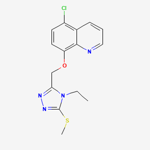molecular formula C15H15ClN4OS B5855218 5-chloro-8-{[4-ethyl-5-(methylthio)-4H-1,2,4-triazol-3-yl]methoxy}quinoline 