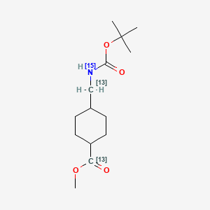B585522 cis,trans-(1,1-Dimethylethoxy)carbonyl Tranexamic Acid Methyl Ester-13C2,15N CAS No. 1346600-88-1