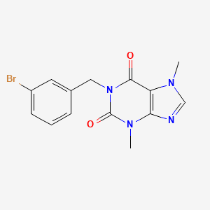molecular formula C14H13BrN4O2 B5855265 1-(3-bromobenzyl)-3,7-dimethyl-3,7-dihydro-1H-purine-2,6-dione 