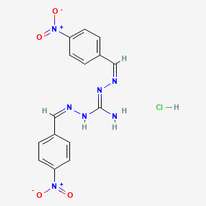 molecular formula C15H14ClN7O4 B5855281 N',2-bis(4-nitrobenzylidene)hydrazinecarboximidohydrazide hydrochloride 