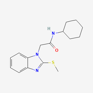 molecular formula C16H21N3OS B5855335 N-cyclohexyl-2-[2-(methylthio)-1H-benzimidazol-1-yl]acetamide 
