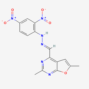 molecular formula C15H12N6O5 B5855350 2,6-dimethylfuro[2,3-d]pyrimidine-4-carbaldehyde (2,4-dinitrophenyl)hydrazone 