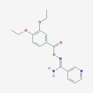 molecular formula C17H19N3O4 B5855353 N'-[(3,4-diethoxybenzoyl)oxy]-3-pyridinecarboximidamide 