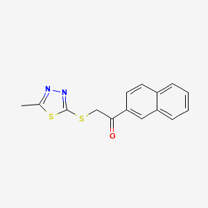 molecular formula C15H12N2OS2 B5855360 2-[(5-methyl-1,3,4-thiadiazol-2-yl)thio]-1-(2-naphthyl)ethanone 