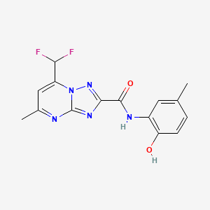 molecular formula C15H13F2N5O2 B5855361 7-(difluoromethyl)-N-(2-hydroxy-5-methylphenyl)-5-methyl[1,2,4]triazolo[1,5-a]pyrimidine-2-carboxamide 