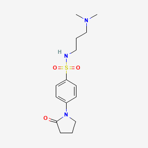 molecular formula C15H23N3O3S B5855380 N-[3-(dimethylamino)propyl]-4-(2-oxo-1-pyrrolidinyl)benzenesulfonamide 