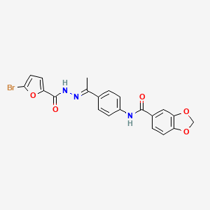 N-{4-[N-(5-bromo-2-furoyl)ethanehydrazonoyl]phenyl}-1,3-benzodioxole-5-carboxamide