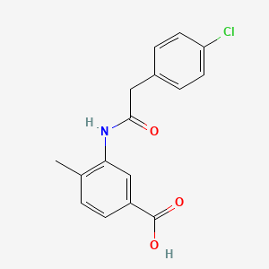 molecular formula C16H14ClNO3 B5855435 3-{[(4-chlorophenyl)acetyl]amino}-4-methylbenzoic acid 