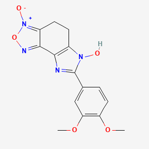 molecular formula C15H14N4O5 B5855451 7-(3,4-dimethoxyphenyl)-4,5-dihydro-6H-imidazo[4,5-e][2,1,3]benzoxadiazol-6-ol 3-oxide 