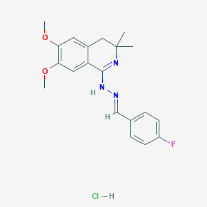 molecular formula C20H23ClFN3O2 B5855494 4-fluorobenzaldehyde (6,7-dimethoxy-3,3-dimethyl-3,4-dihydro-1(2H)-isoquinolinylidene)hydrazone hydrochloride 