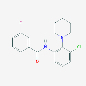 molecular formula C18H18ClFN2O B5855508 N-[3-chloro-2-(1-piperidinyl)phenyl]-3-fluorobenzamide 