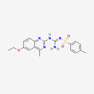 molecular formula C19H21N5O3S B5855521 N-{amino[(6-ethoxy-4-methyl-2-quinazolinyl)amino]methylene}-4-methylbenzenesulfonamide 
