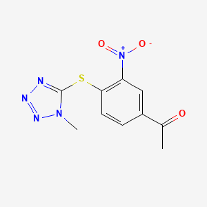 molecular formula C10H9N5O3S B5855527 1-{4-[(1-methyl-1H-tetrazol-5-yl)thio]-3-nitrophenyl}ethanone 