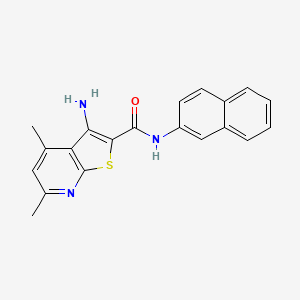 molecular formula C20H17N3OS B5855533 3-amino-4,6-dimethyl-N-2-naphthylthieno[2,3-b]pyridine-2-carboxamide 